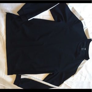 H&M long sleeve navy blue and white stripe